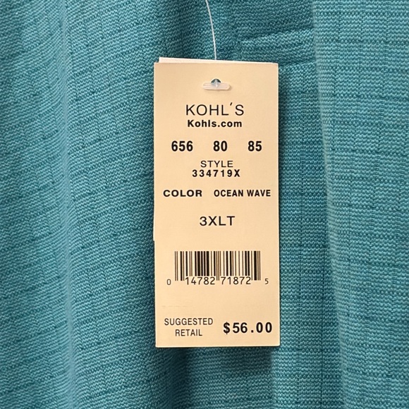 Haggar Men's Short Sleeve Polo Shirt, 3XLT, Aqua Green. NWT. - Picture 3 of 6